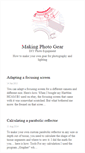 Mobile Screenshot of making-photo-gear.com